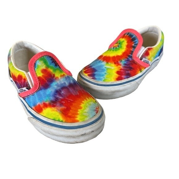 Vans Off the Wall Tie Dye Slip On Shoes Youth Size 11 - Picture 1 of 9